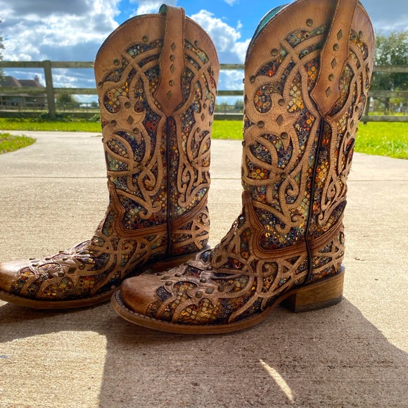 Corral Women’s Cowboy Boots Glitter Inlay - Picture 1 of 4